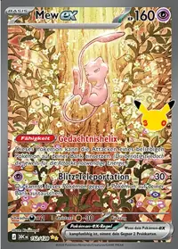 Mew-ex 152/128 – 30 Jahre (30C), Pokémon-Karte Deutsch