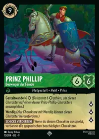 Prinz Phillip - Bezwinger der Feinde 073 – Mythen, Lorcana-Karte Deutsch
