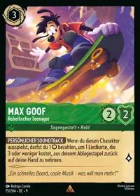 Max Goof - Rebellischer Teenager 075 – Mythen, Lorcana-Karte Deutsch