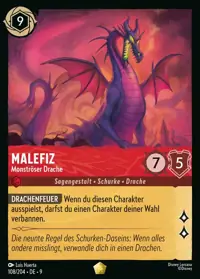 Malefiz - Monströser Drache 108 – Mythen, Lorcana-Karte Deutsch