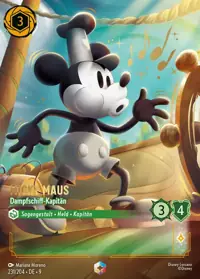 Micky Maus - Dampfschiff-Kapitän 231/204 – Mythen, Lorcana-Karte Deutsch
