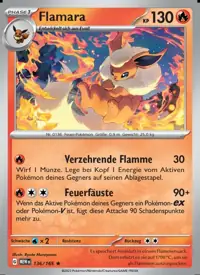 Flamara 136/165 – 151 (MEW), Pokémon-Karte Deutsch