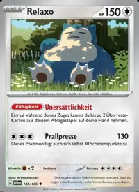 Relaxo 143/165 – 151 (MEW), Pokémon-Karte Deutsch