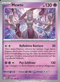 Mewtu 150/165 – 151 (MEW), Pokémon-Karte Deutsch