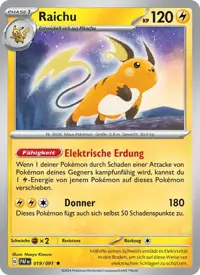 Raichu 019/091 – Paldeas Schicksale (PAF), Pokémon-Karte Deutsch