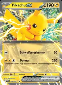 Pikachu-ex 028/131 – Prismatische Entwicklungen (PRE), Pokémon-Karte Deutsch