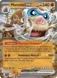 Mamutel-ex 079/159 – Reisegefährten (JTG), Pokémon-Karte Deutsch