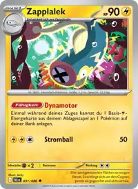 Zapplalek 031/086 – Schwarze Blitze (BLK), Pokémon-Karte Deutsch