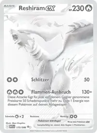 Reshiram-ex 173/086 – Weiße Flammen (WHT), Pokémon-Karte Deutsch