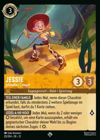 Jessie - Lebhaftes Cowgirl 020 – Unbekannte Wildnis, Lorcana-Karte Deutsch