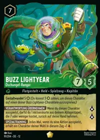 Buzz Lightyear - Dschungel-Ranger 091 – Unbekannte Wildnis, Lorcana-Karte Deutsch