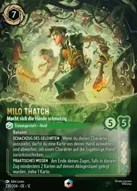 Milo Thatch - Macht sich die Hände schmutzig 230/204 – Unbekannte Wildnis, Lorcana-Karte Deutsch