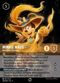 Minnie Maus - Musketier-Champion 206/204 – Ursulas Rückkehr, Lorcana-Karte Deutsch
