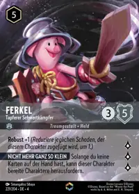 Ferkel - Tapferer Schwertkämpfer 221/204 – Ursulas Rückkehr, Lorcana-Karte Deutsch
