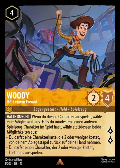 Woody - Hilft einem Freund #001 Angriff der Ranke! Disney Lorcana-Karte (Near Mint)
