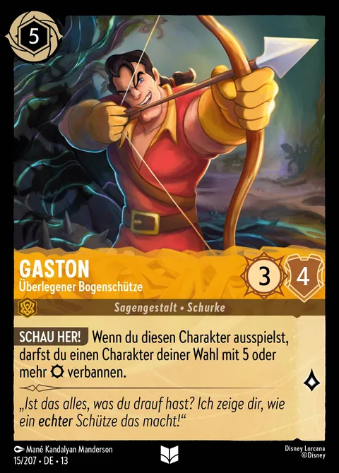 Gaston - Überlegener Bogenschütze #015 Angriff der Ranke! Disney Lorcana-Karte (Near Mint)