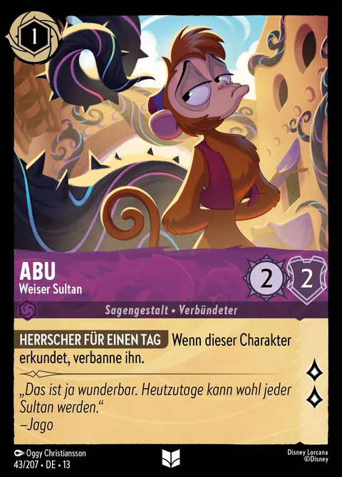 Abu - Weiser Sultan #043 Angriff der Ranke! Disney Lorcana-Karte (Near Mint)