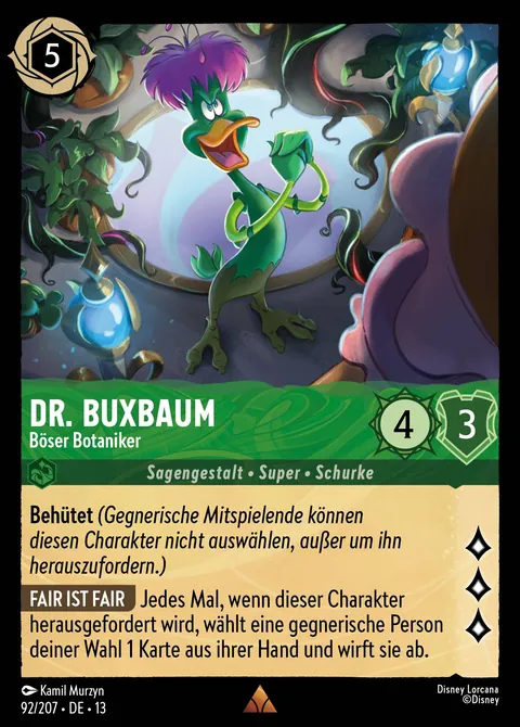 Dr. Buxbaum - Böser Botaniker #092 Angriff der Ranke! Disney Lorcana-Karte (Near Mint)
