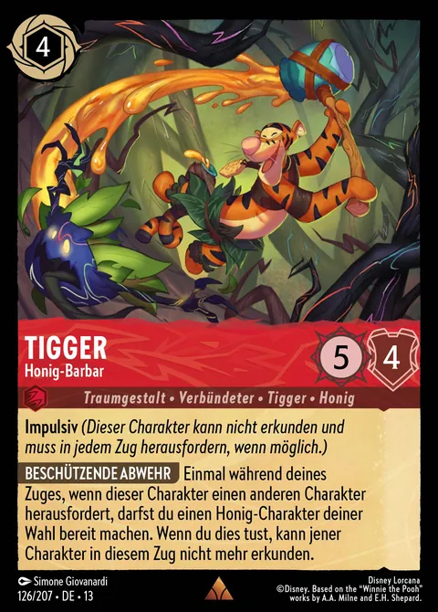 Tigger - Honig-Barbar #126 Angriff der Ranke! Disney Lorcana-Karte (Near Mint)