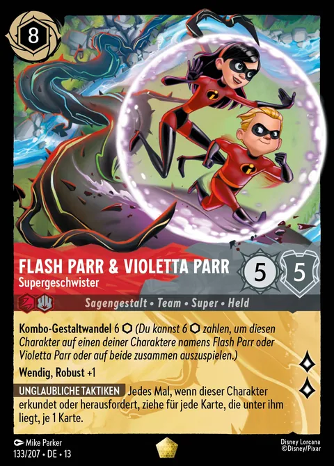 Flash Parr & Violetta Parr - Supergeschwister #133 Angriff der Ranke! Disney Lorcana-Karte (Near Mint)
