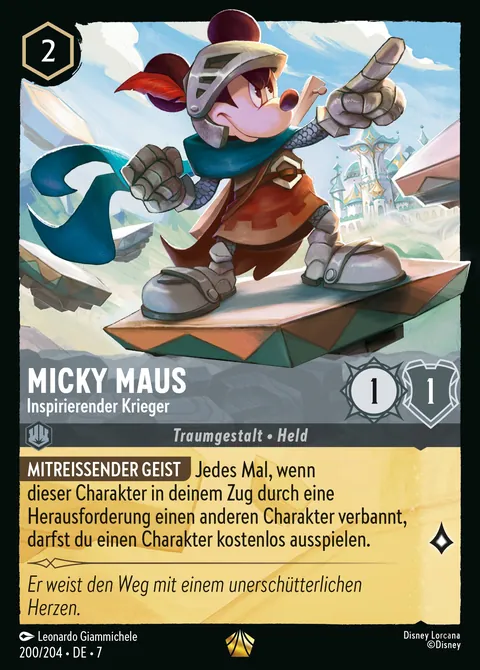 Micky Maus - Inspirierender Krieger #200 Archazias Insel Disney Lorcana-Karte (Near Mint)