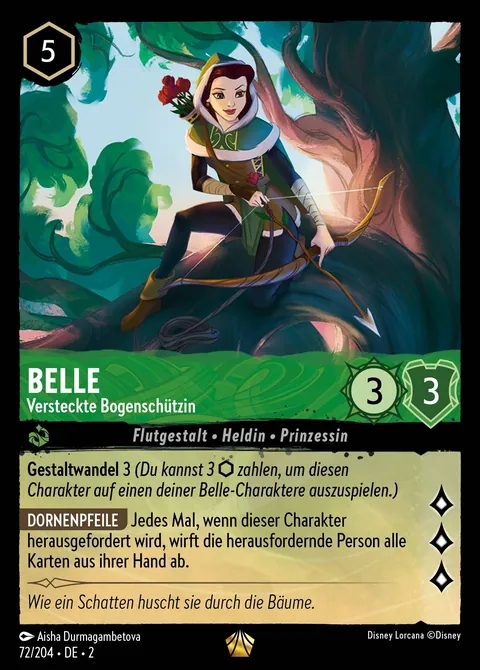 Belle - Versteckte Bogenschützin #072 Aufstieg der Flutgestalten Disney Lorcana-Karte (Near Mint)