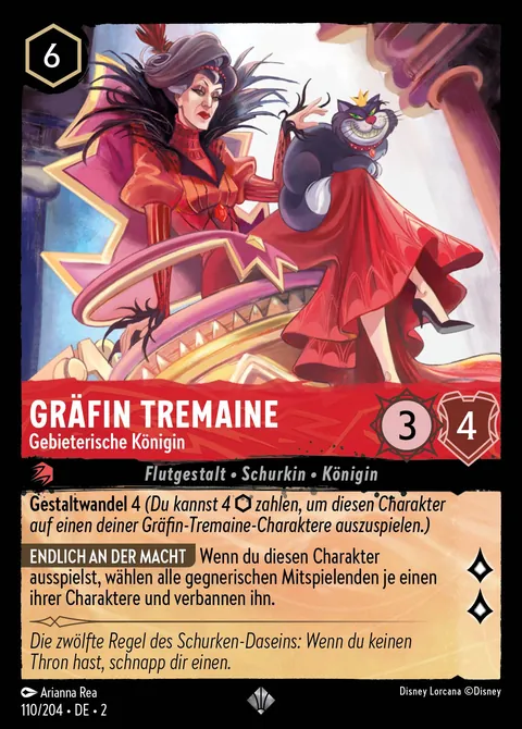 Gräfin Tremaine - Gebieterische Königin #110 Aufstieg der Flutgestalten Disney Lorcana-Karte (Near Mint)
