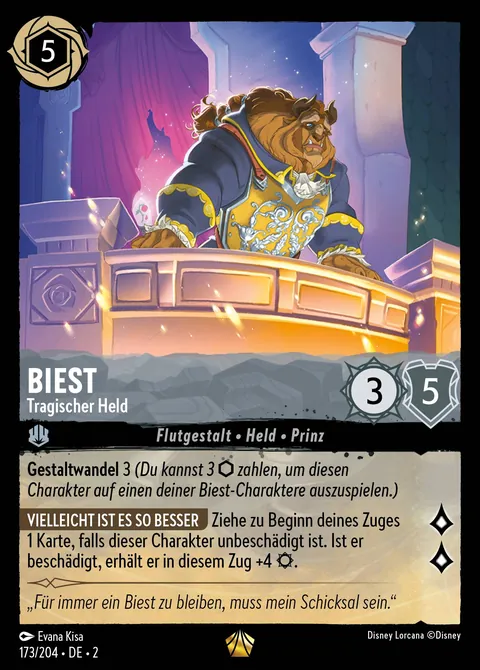 Biest - Tragischer Held #173 Aufstieg der Flutgestalten Disney Lorcana-Karte (Near Mint)
