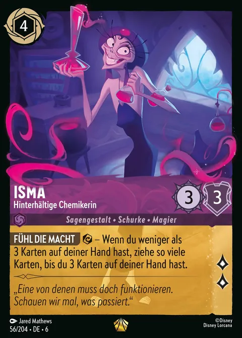 Isma - Hinterhältige Chemikerin #056 Azurblaues Meer Disney Lorcana-Karte (Near Mint)