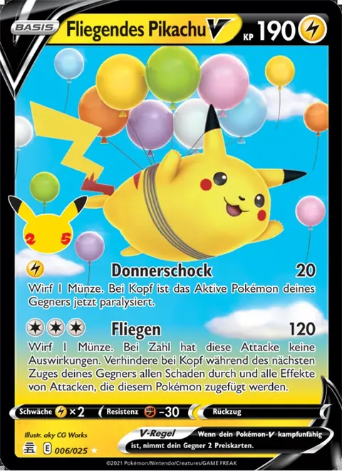 Fliegendes Pikachu V 006/025 Celebrations (CEL) Pokémon-Karte (Near Mint)
