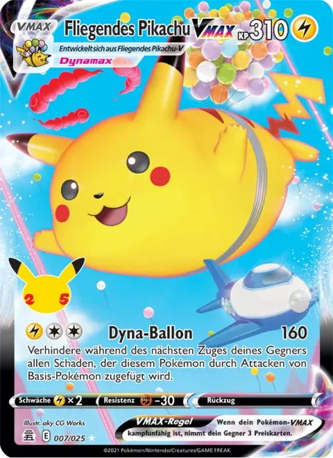 Fliegendes Pikachu VMAX 007/025 Celebrations (CEL) Pokémon-Karte (Near Mint)