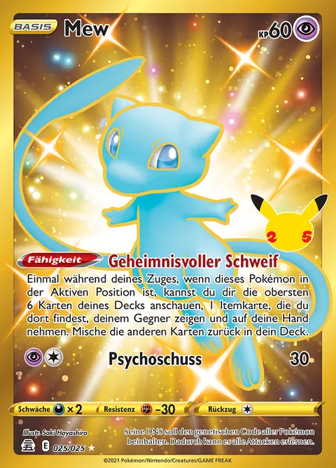 Mew 025/025 Celebrations (CEL) Pokémon-Karte (Near Mint)