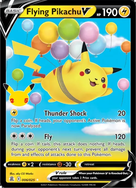 Flying Pikachu V 006/025 Celebrations (CEL) Pokémon card (Near Mint)