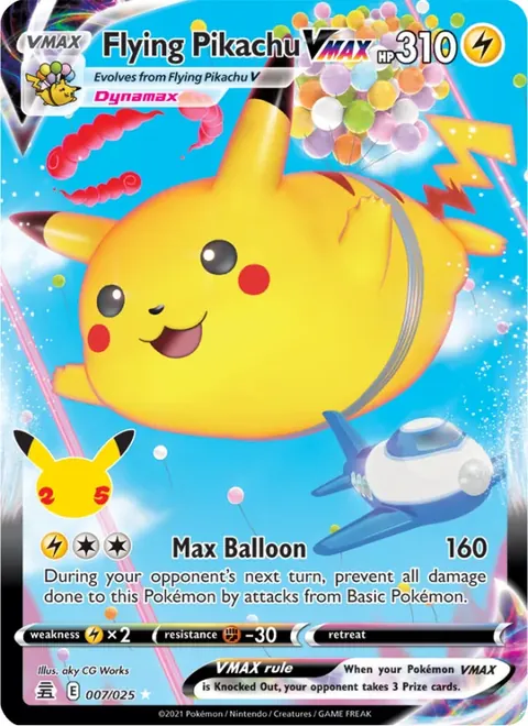 Flying Pikachu VMAX 007/025 Celebrations (CEL) Pokémon card (Near Mint)