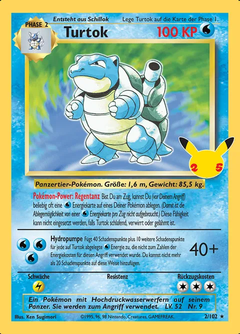 Turtok 2/102 Celebrations Klassische Kollektion (CEL:CC) Pokémon-Karte (Near Mint)