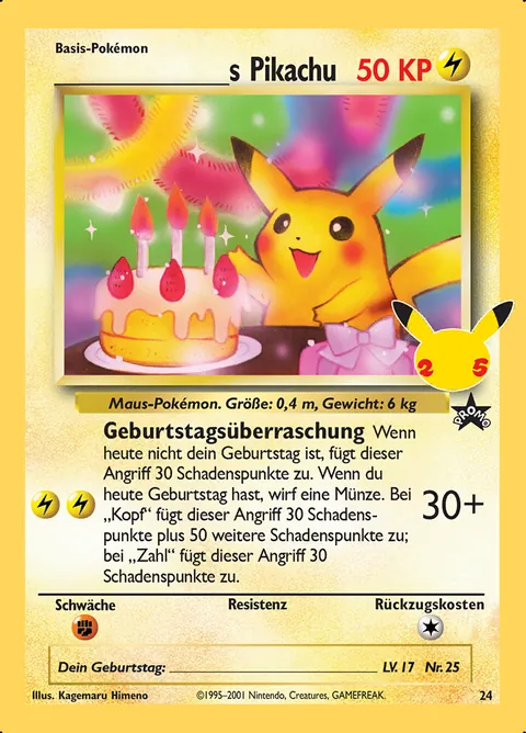 ________________s Pikachu 24 Celebrations Klassische Kollektion (CEL:CC) Pokémon-Karte (Near Mint)
