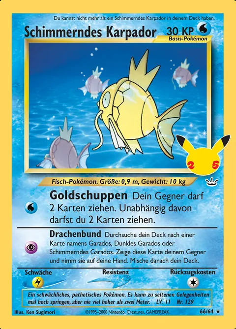 Schimmerndes Karpador 66/64 Celebrations Klassische Kollektion (CEL:CC) Pokémon-Karte (Near Mint)