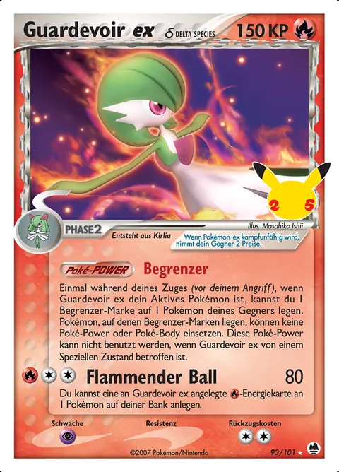 Guardevoir ex δ 93/101 Celebrations Klassische Kollektion (CEL:CC) Pokémon-Karte (Near Mint)