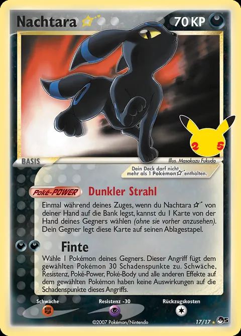 Nachtara ☆ 17/17 Celebrations Klassische Kollektion (CEL:CC) Pokémon-Karte (Near Mint)