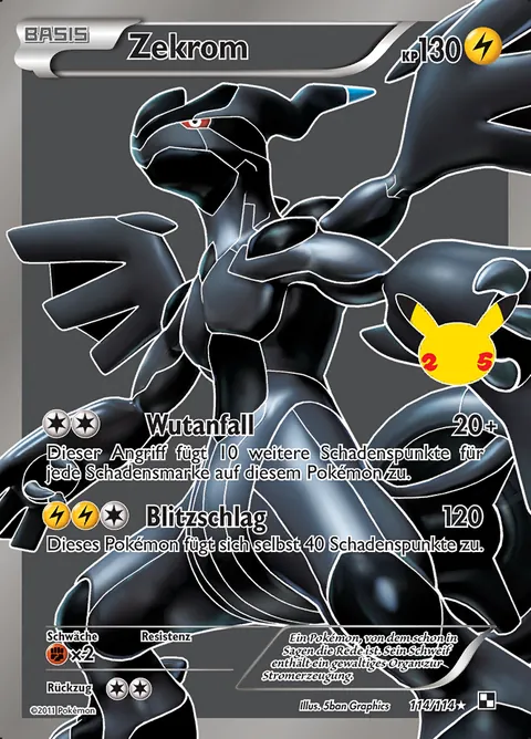 Zekrom 114/114 Celebrations Klassische Kollektion (CEL:CC) Pokémon-Karte (Near Mint)