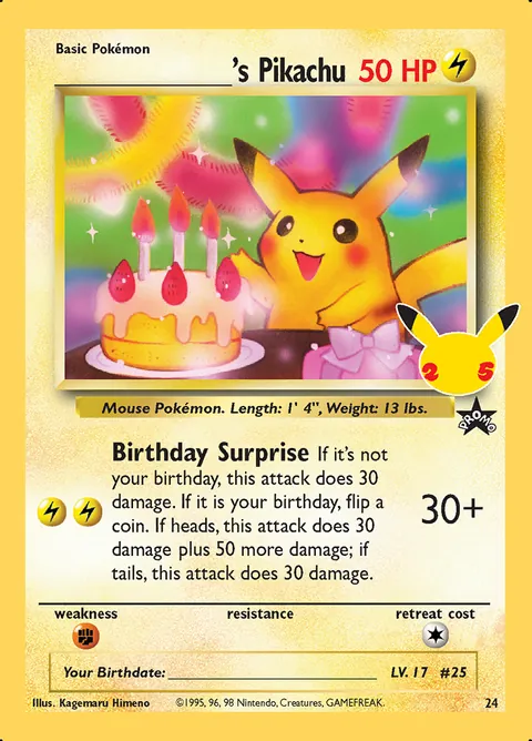 _____'s Pikachu 24 Celebrations Classic Collection (CEL:CC) Pokémon card (Near Mint)
