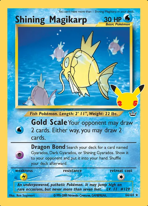 Shining Magikarp 66/64 Celebrations Classic Collection (CEL:CC) Pokémon card (Near Mint)