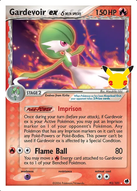 Gardevoir ex 93/101 Celebrations Classic Collection (CEL:CC) Pokémon card (Near Mint)