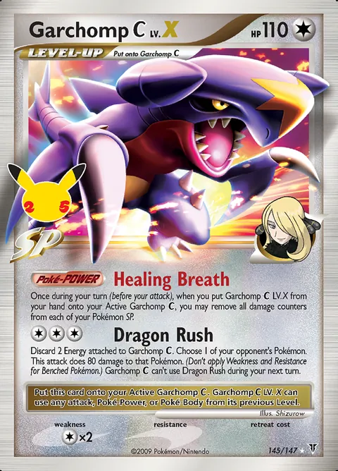 Garchomp C LV.X 145/147 Celebrations Classic Collection (CEL:CC) Pokémon card (Near Mint)