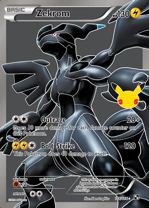 Zekrom 114/114 Celebrations Classic Collection (CEL:CC) Pokémon card (Near Mint)