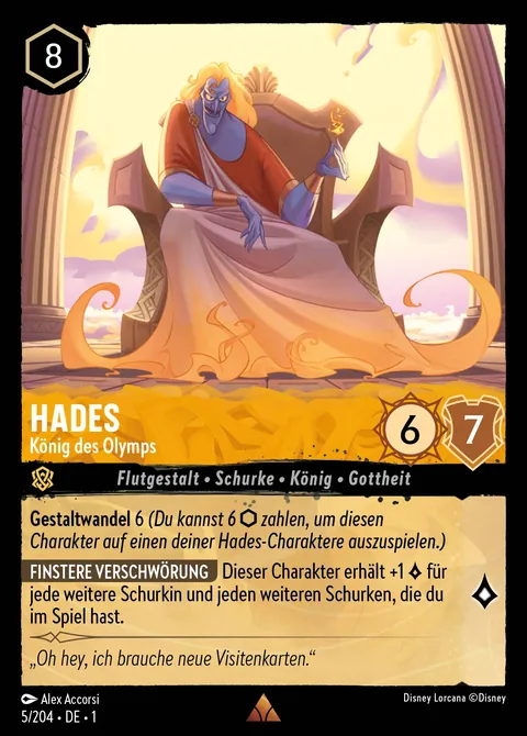Hades - König des Olymps #005 Das erste Kapitel Disney Lorcana-Karte (Near Mint)