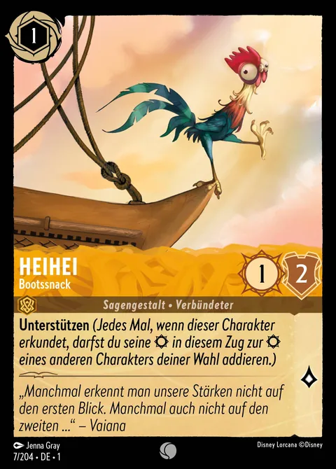 HeiHei - Bootssnack #007 Das erste Kapitel Disney Lorcana-Karte (Near Mint)