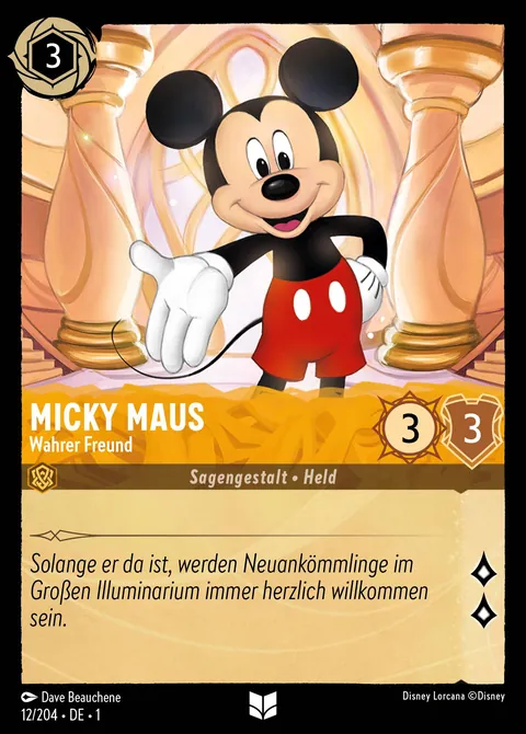 Micky Maus - Wahrer Freund #012 Das erste Kapitel Disney Lorcana-Karte (Near Mint)