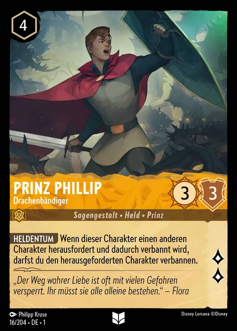Prinz Phillip - Drachenbändiger #016 Das erste Kapitel Disney Lorcana-Karte (Near Mint)