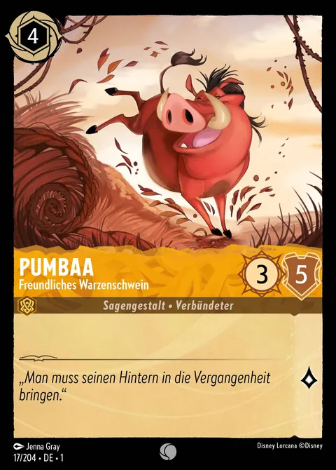 Pumbaa - Freundliches Warzenschwein #017 Das erste Kapitel Disney Lorcana-Karte (Near Mint)